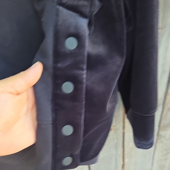 Athleta Black Sweatshirt with Button Accents - Picture 4 of 6
